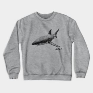 Minimalist black and white shark print Crewneck Sweatshirt